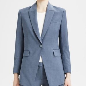Thoery Stretch Wool Long Blazer